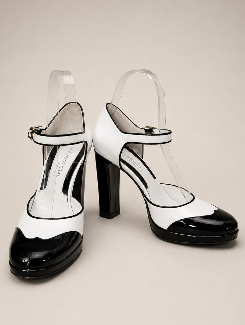 Via Spiga Black & White Mary Jane Heels 8